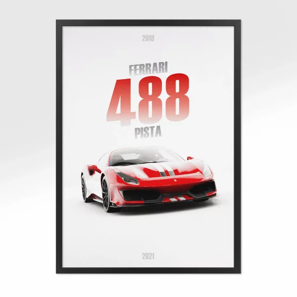 Poster Ferrari 488 Pista – Vue avant