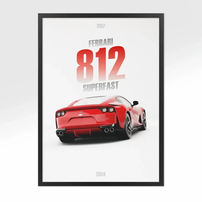 Poster Ferrari 812 Superfast - Vue arrière