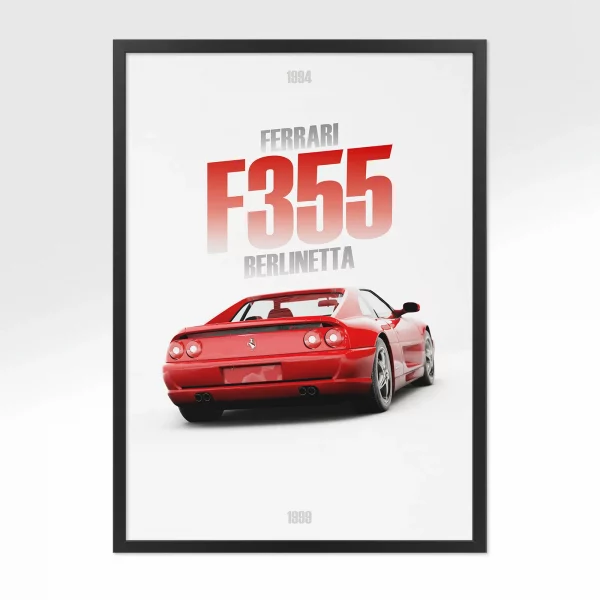 Poster Ferrari F355 Berlinetta – Vue arrière