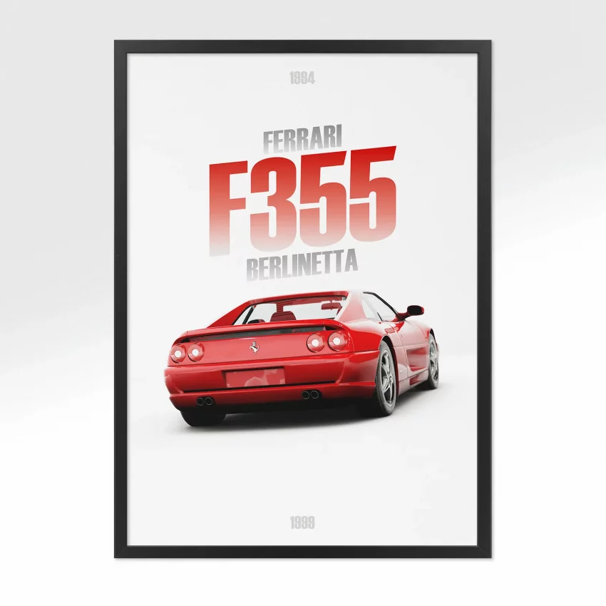 Poster Ferrari F355 Berlinetta - Vue arrière