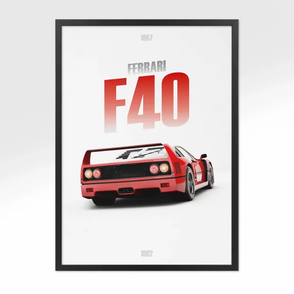 Poster Ferrari F40 – Vue arrière