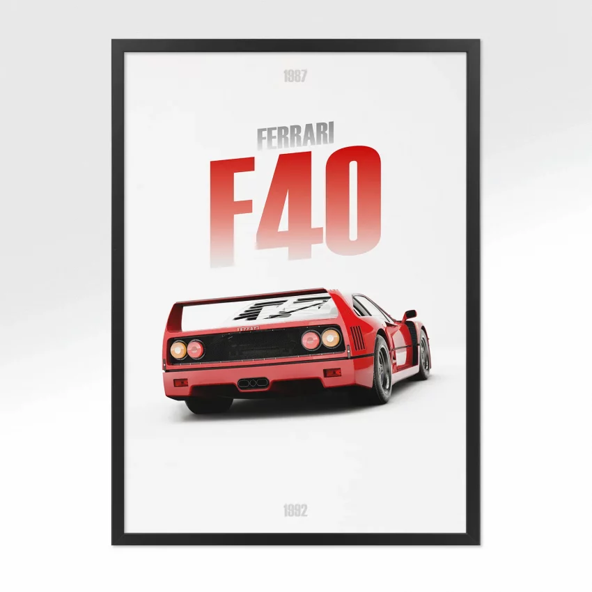 Poster Ferrari F40 - Vue arrière