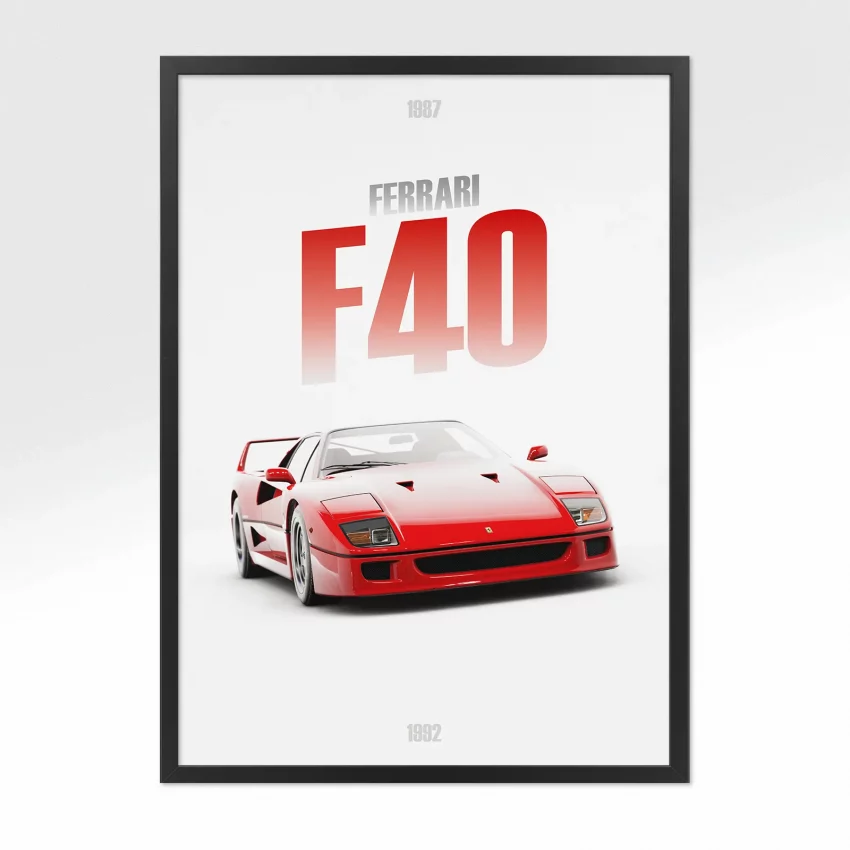 Poster Ferrari F40 - Vue avant