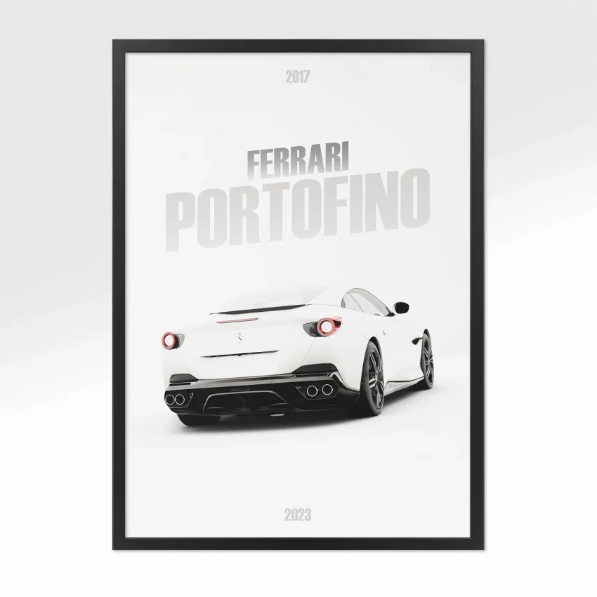 Poster Ferrari Portfofino - Vue arrière