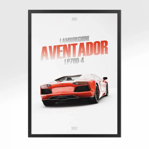 Poster Lamborghini Aventador LP700-4 – Vue arrière