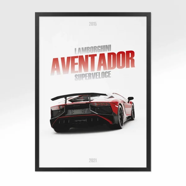 Poster Lamborghini Aventador Superveloce – Vue arrière