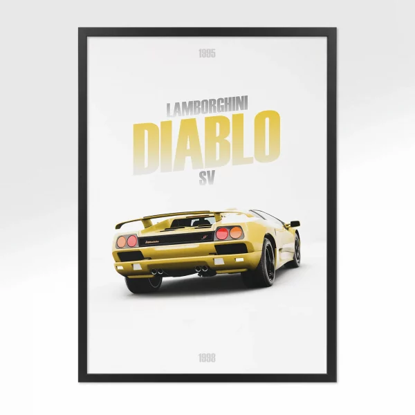Poster Lamborghini Diablo – Vue arrière