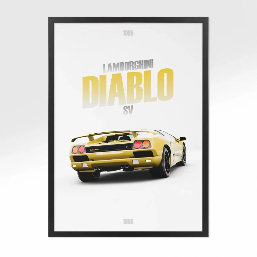 Poster Lamborghini Diablo - Vue arrière