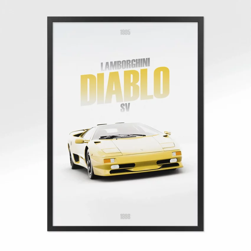 Poster Lamborghini Diablo - Vue avant