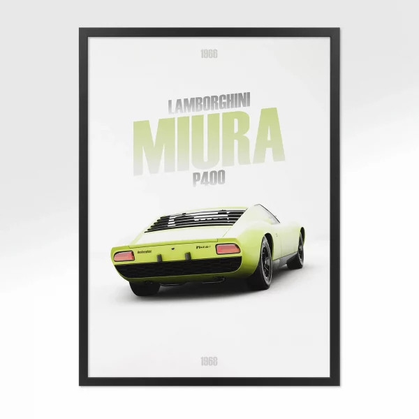Poster Lamborghini Miura – Vue arrière