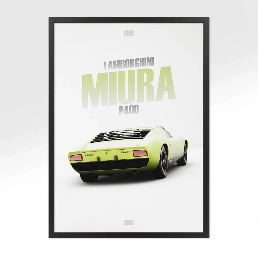 Poster Lamborghini Miura - Vue arrière