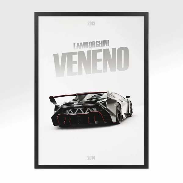 Poster Lamborghini Veneno – Vue arrière
