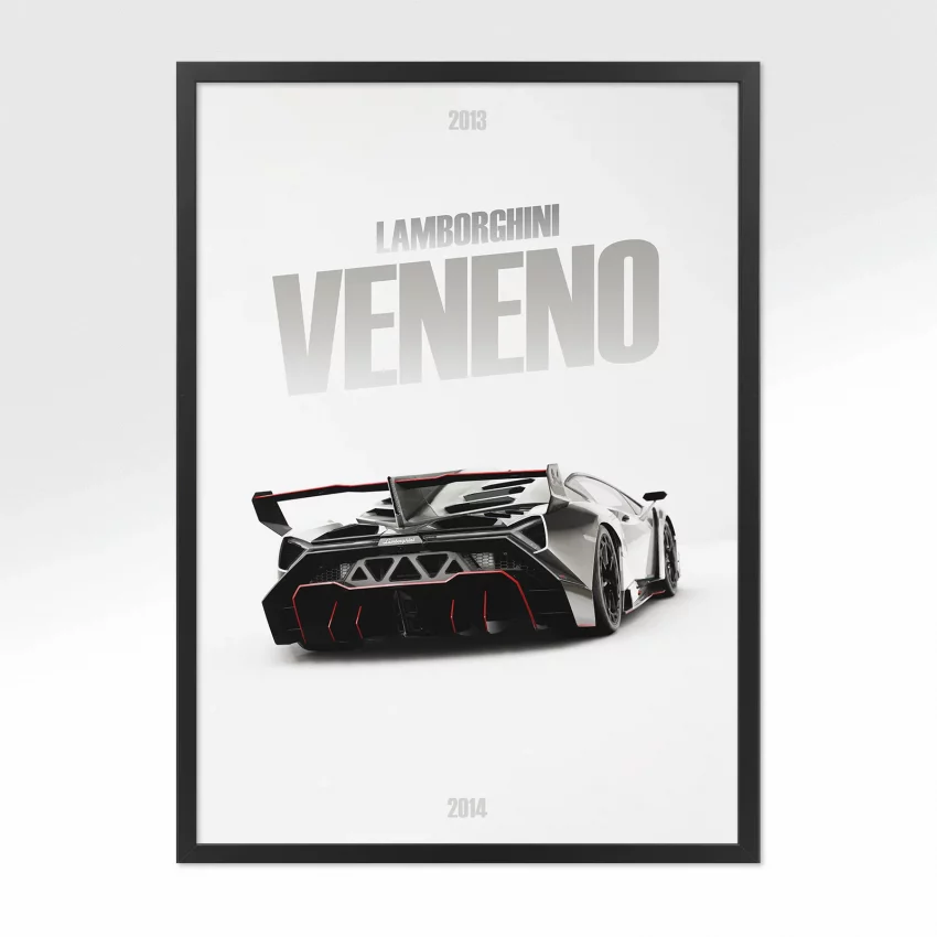 Poster Lamborghini Veneno - Vue arrière
