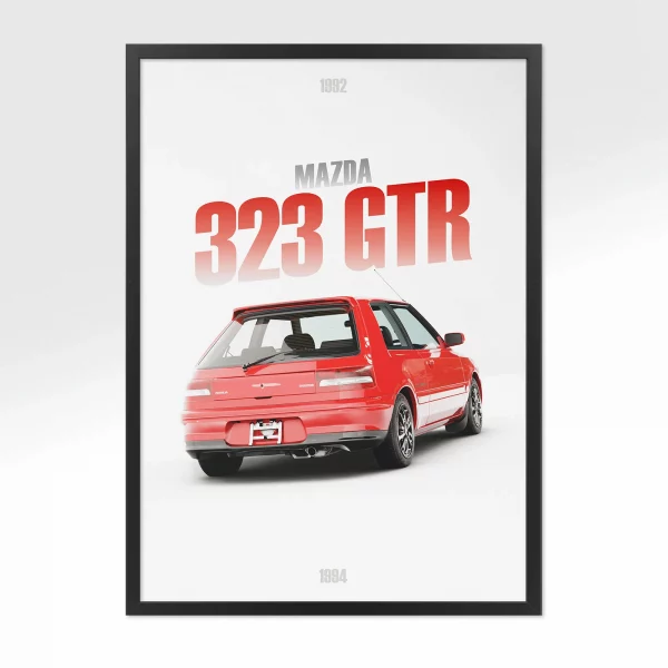 Poster Mazda 323 GTR – Vue arrière
