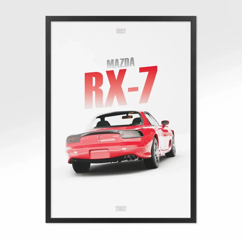 Poster Mazda RX-7 - Vue arrière