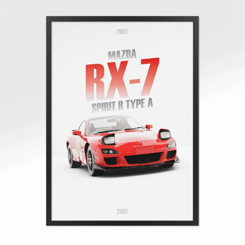 Poster Mazda RX-7 Spirit R Type A - Vue avant
