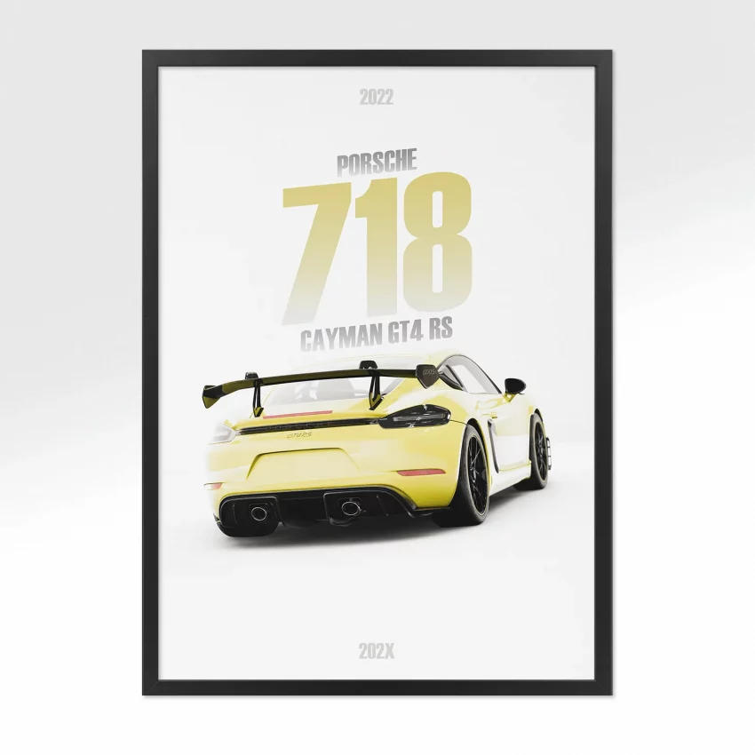 Poster Porsche 718 Cayman GT4 RS - Vue arrière