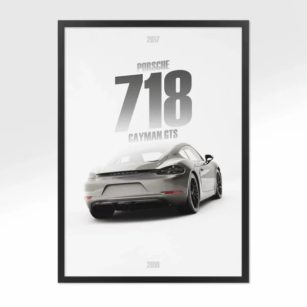Poster Porsche 718 Cayman GTS – Vue arrière