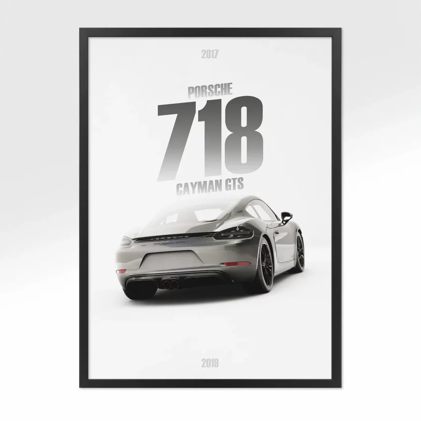 Poster Porsche 718 Cayman GTS - Vue arrière