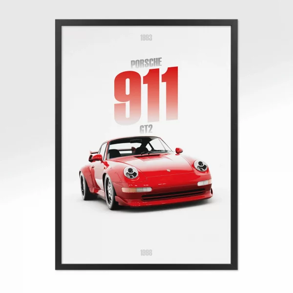 Poster Porsche 911 GT2 – Vue avant
