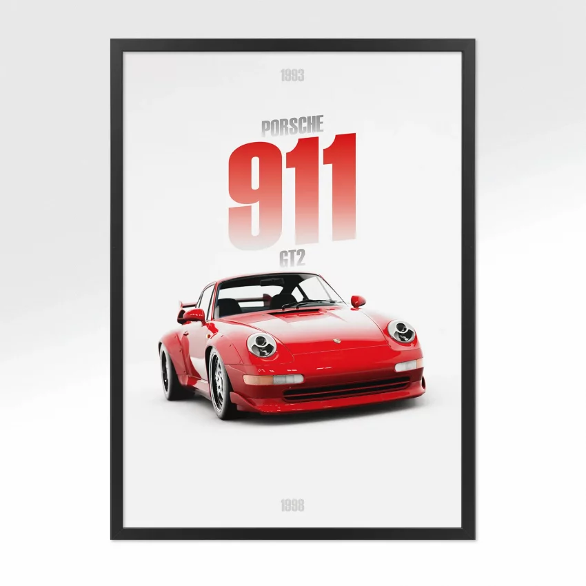 Poster Porsche 911 GT2 - Vue avant