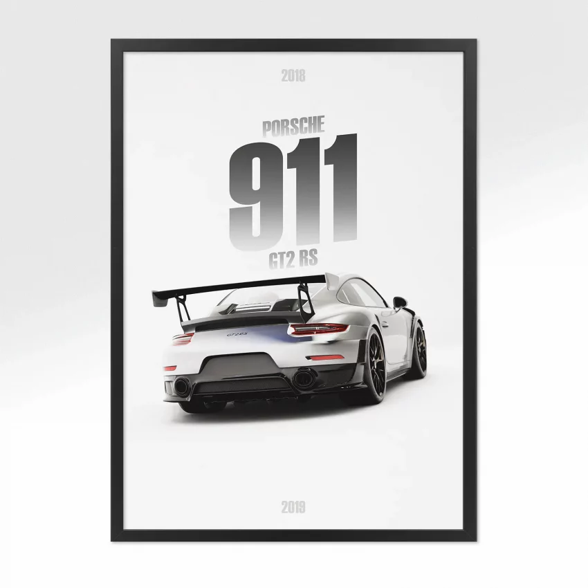 Poster Porsche 911 GT2 RS 2018 - Vue arrière