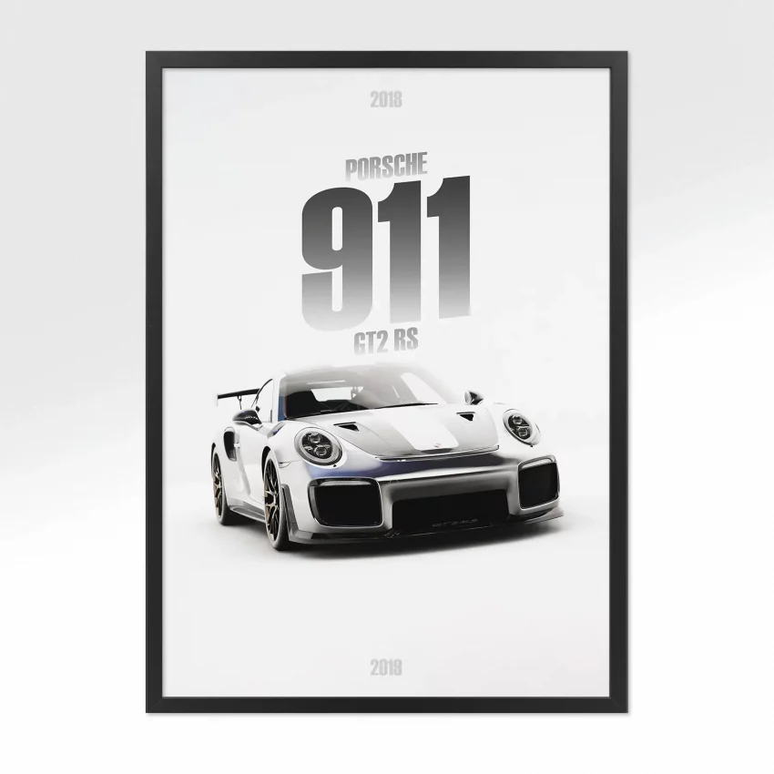 Poster Porsche 911 GT2 RS 2018 - Vue avant