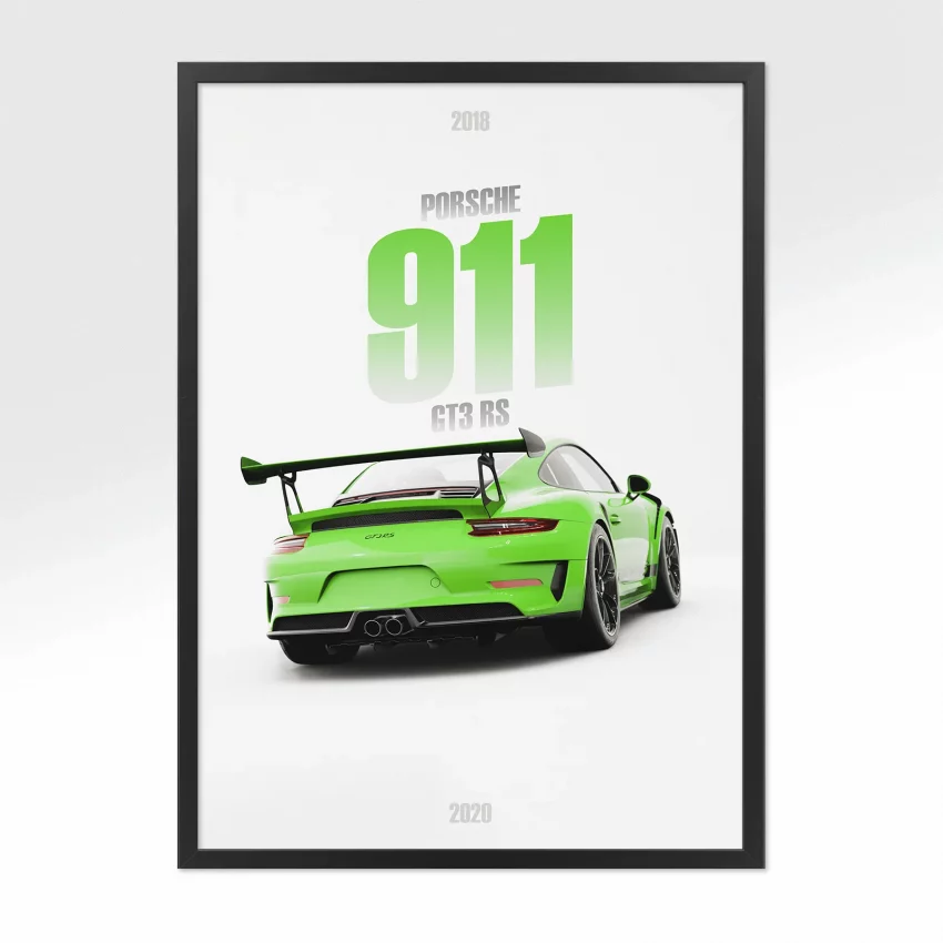 Poster Porsche 911 GT3 RS 2018 - Vue arrière