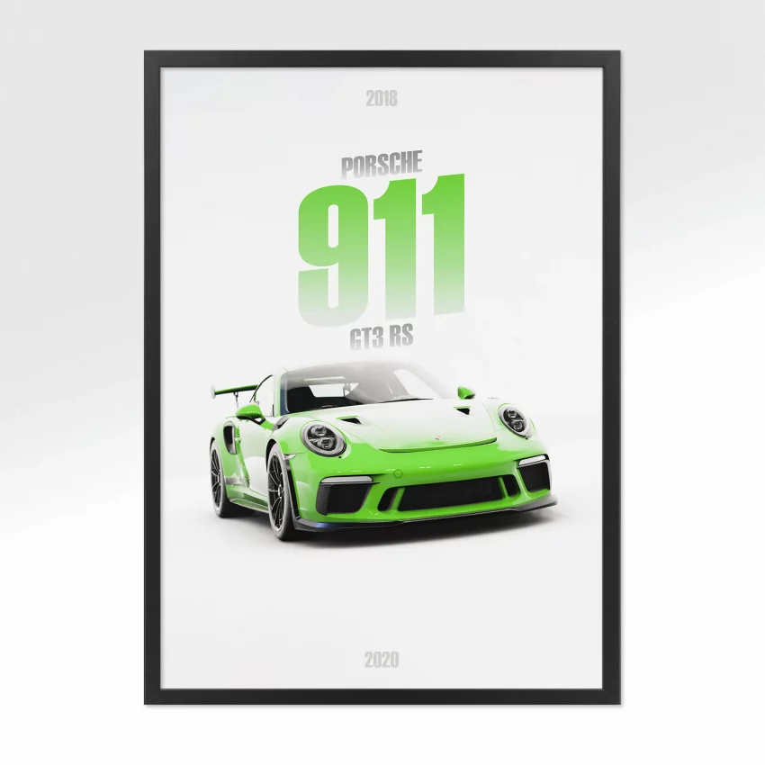 Poster Porsche 911 GT3 RS 2018 - Vue avant