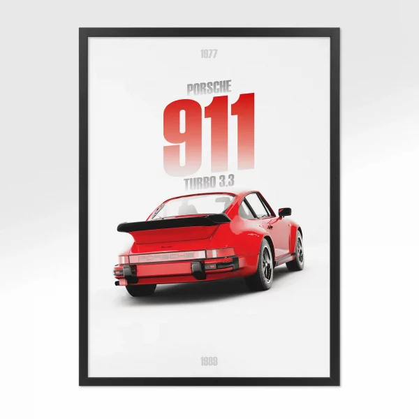 Poster Porsche 911 Turbo 3.3 – Vue arrière