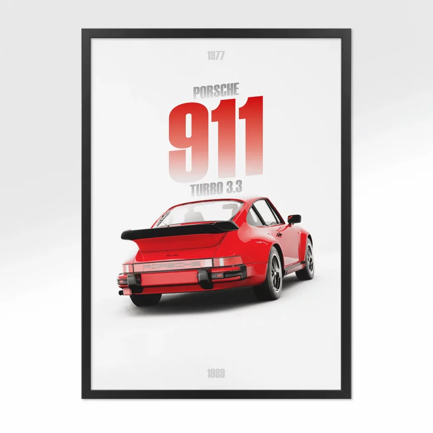Poster Porsche 911 Turbo 3.3 - Vue arrière