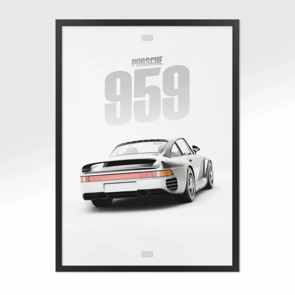Poster Porsche 959 – Vue arrière