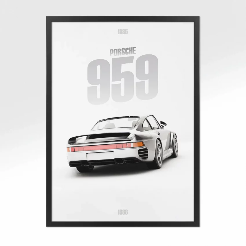 Poster Porsche 959 - Vue arrière