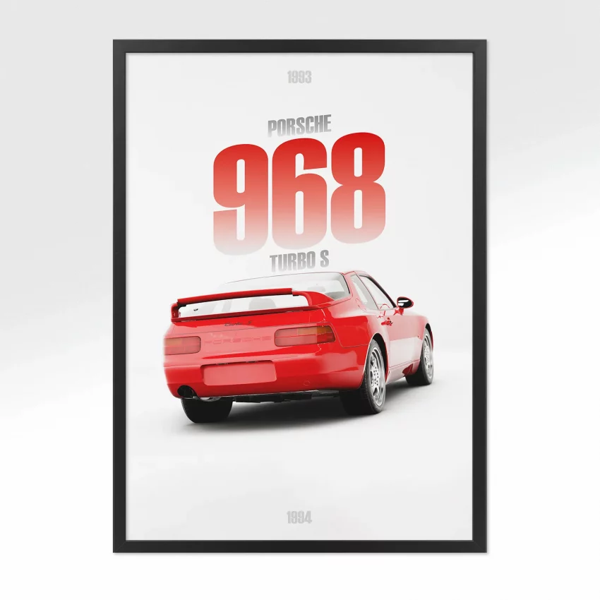Poster Porsche 968 Turbo S - Vue arrière