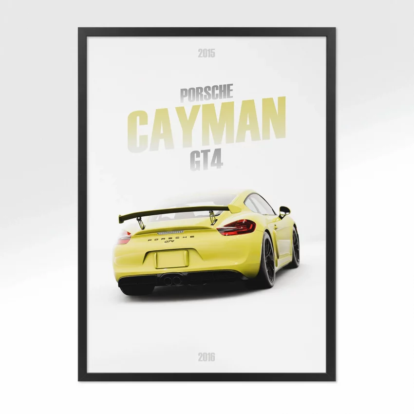 Poster Porsche Cayman GT4 - Vue arrière