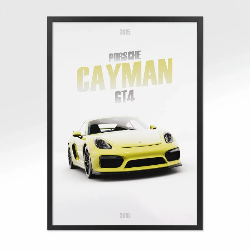 Poster Porsche Cayman GT4 - Vue avant