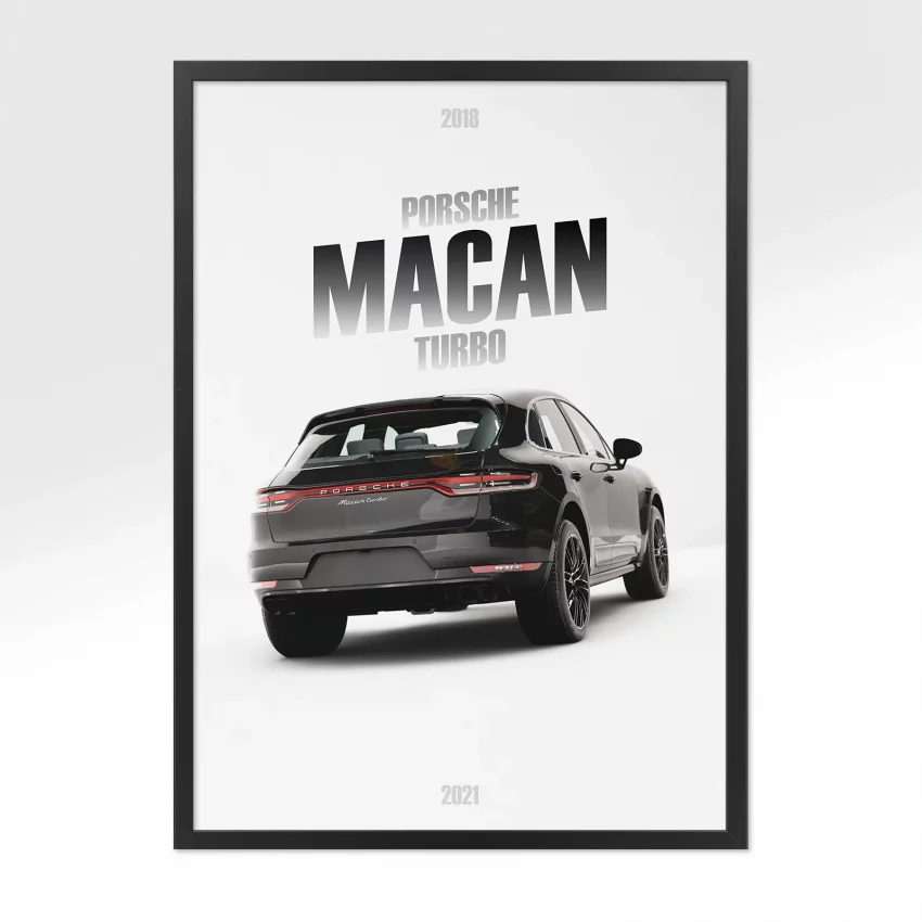 Poster Porsche Macan Turbo - Vue arrière