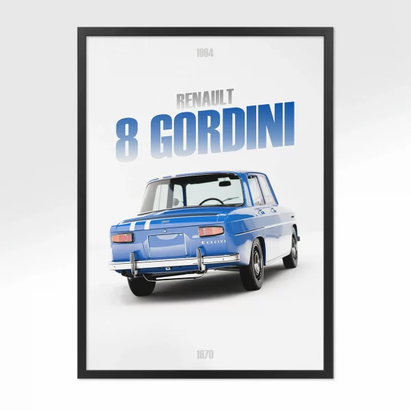 Poster Renault 8 Gordini – Vue arrière