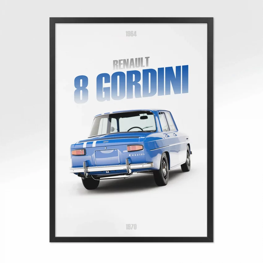 Poster Renault 8 Gordini - Vue arrière