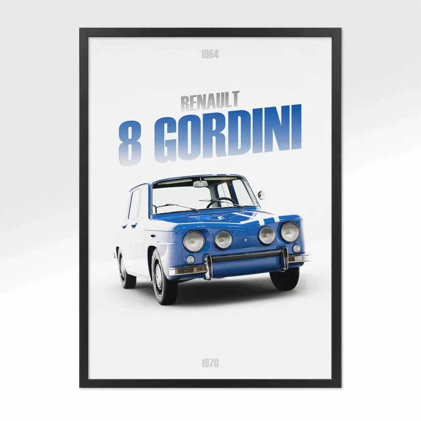 Poster Renault 8 Gordini - Vue avant