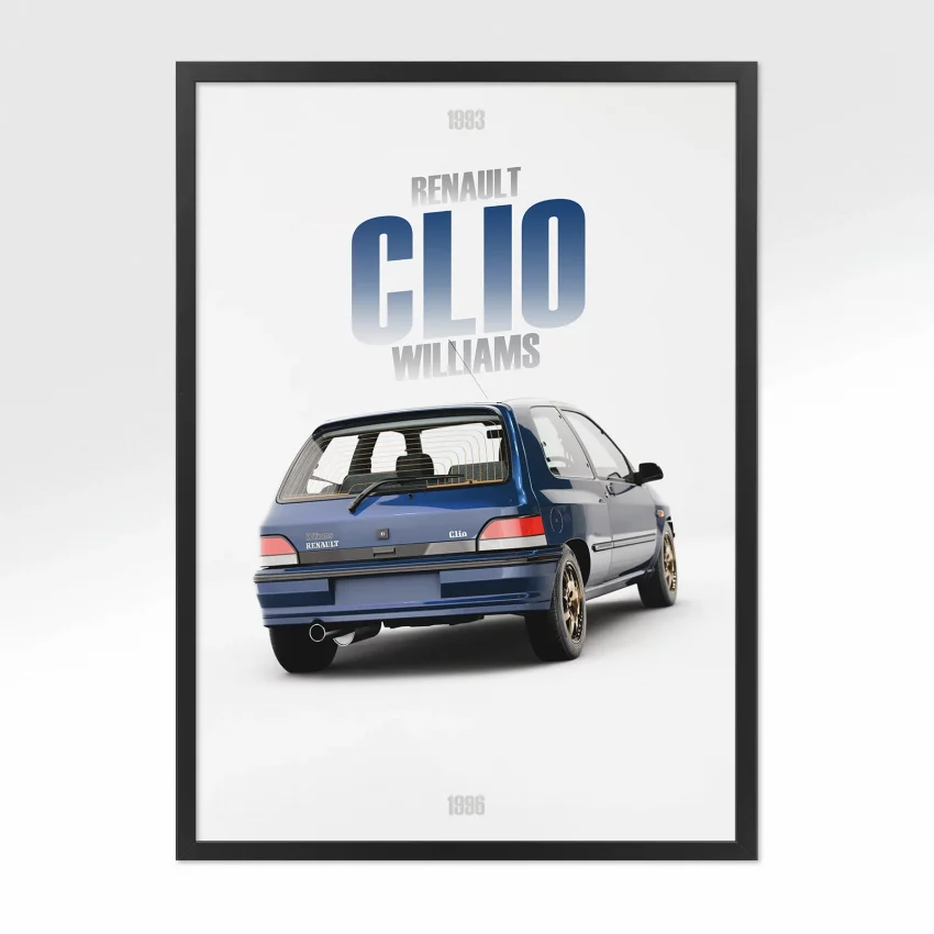 Poster Renault Clio Williams - Vue arrière