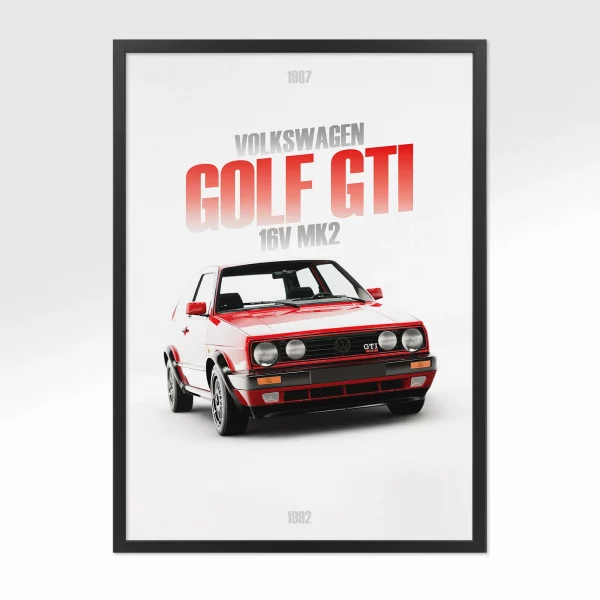 Poster Volkswagen Golf GTI 16V MK2 – Vue avant