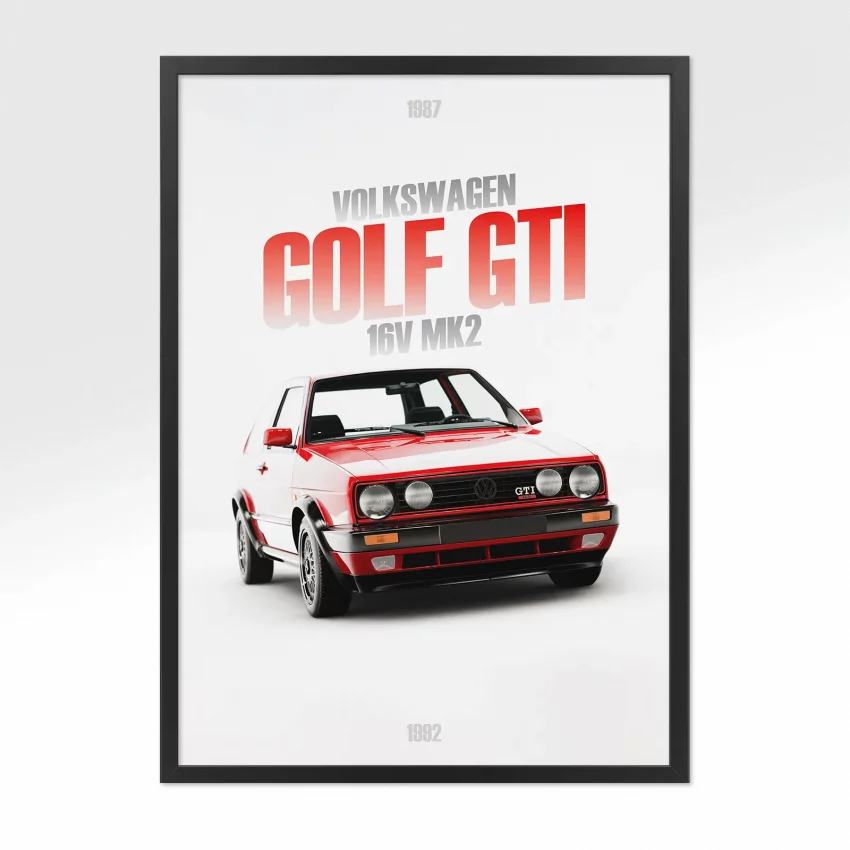Poster Volkswagen Golf GTI 16V MK2 - Vue avant