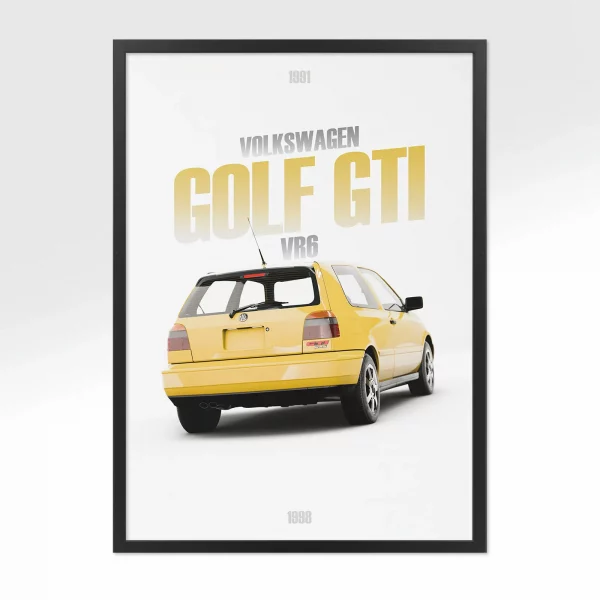 Poster Volkswagen Golf GTI VR6 – Vue arrière