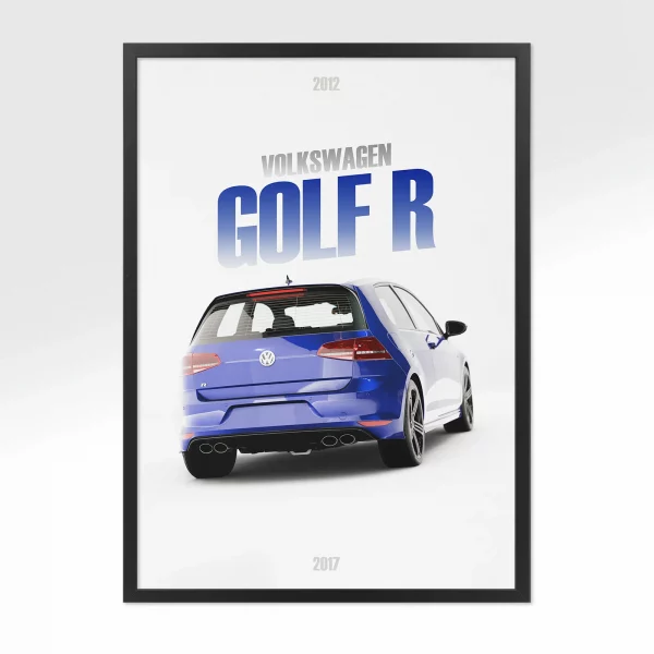 Poster Volkswagen Golf R 2012 – Vue arrière