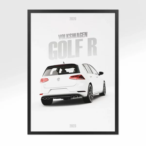 Poster Volkswagen Golf R 2020 – Vue arrière