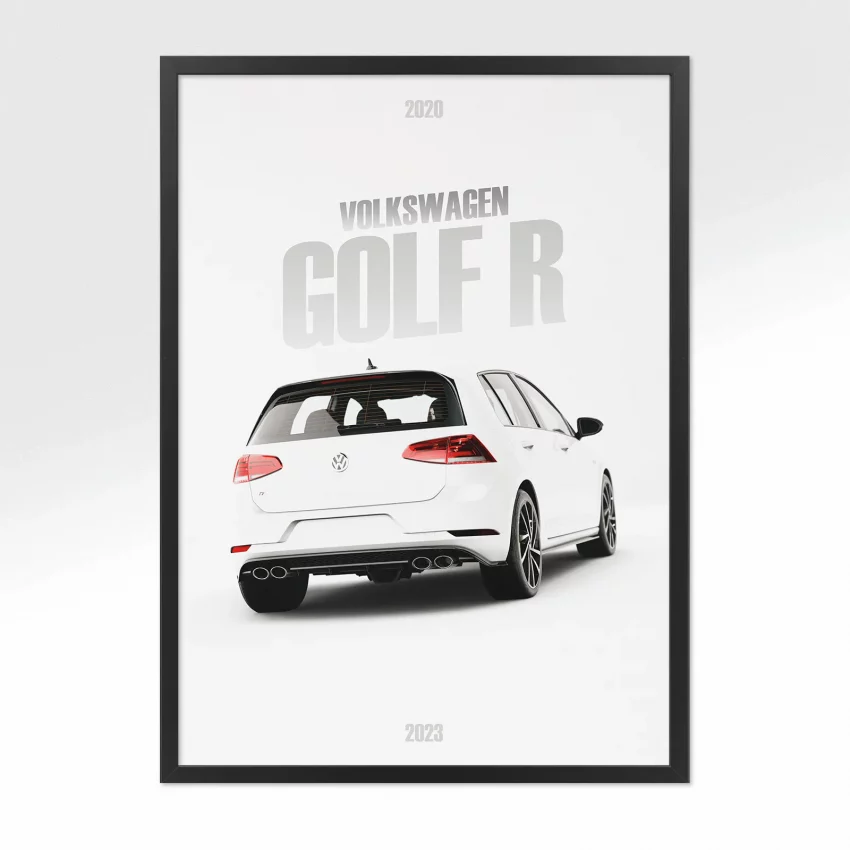 Poster Volkswagen Golf R 2020 - Vue arrière