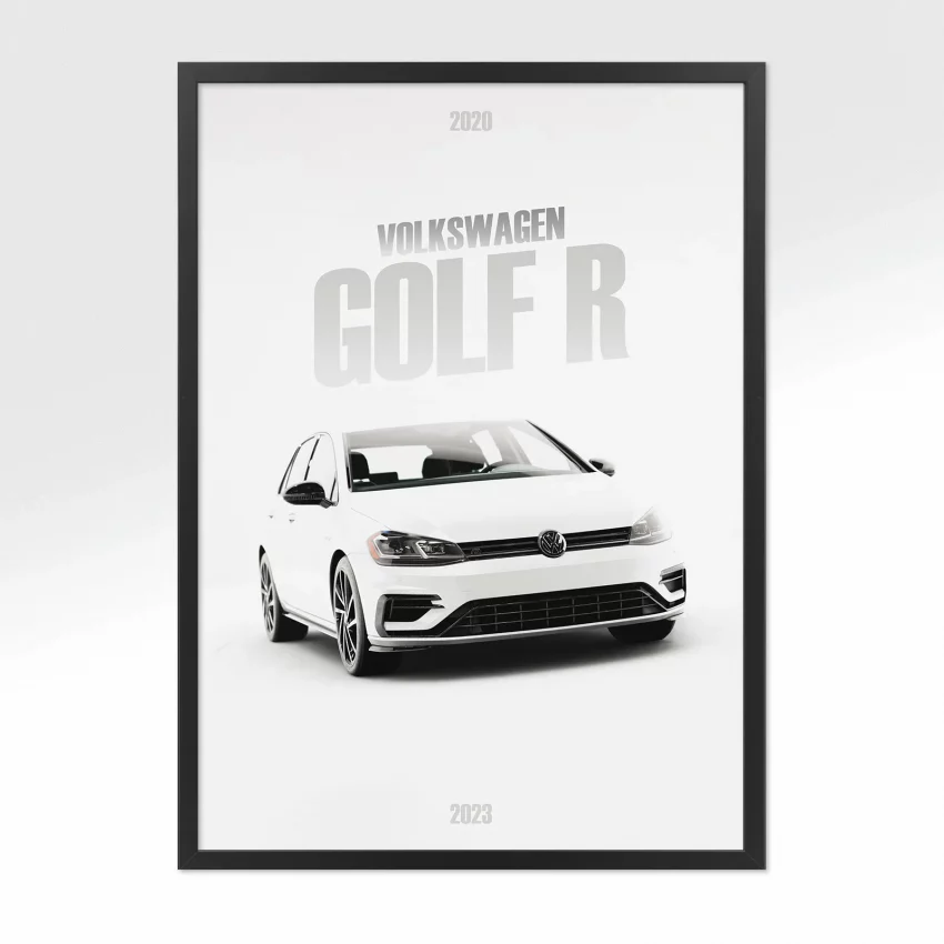 Poster Volkswagen Golf R 2020 - Vue avant