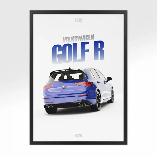 Poster Volkswagen Golf R 2022 – Vue arrière