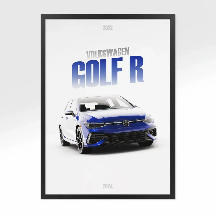 Poster Volkswagen Golf R 2022 - Vue avant